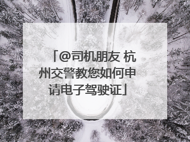 @司机朋友 杭州交警教您如何申请电子驾驶证